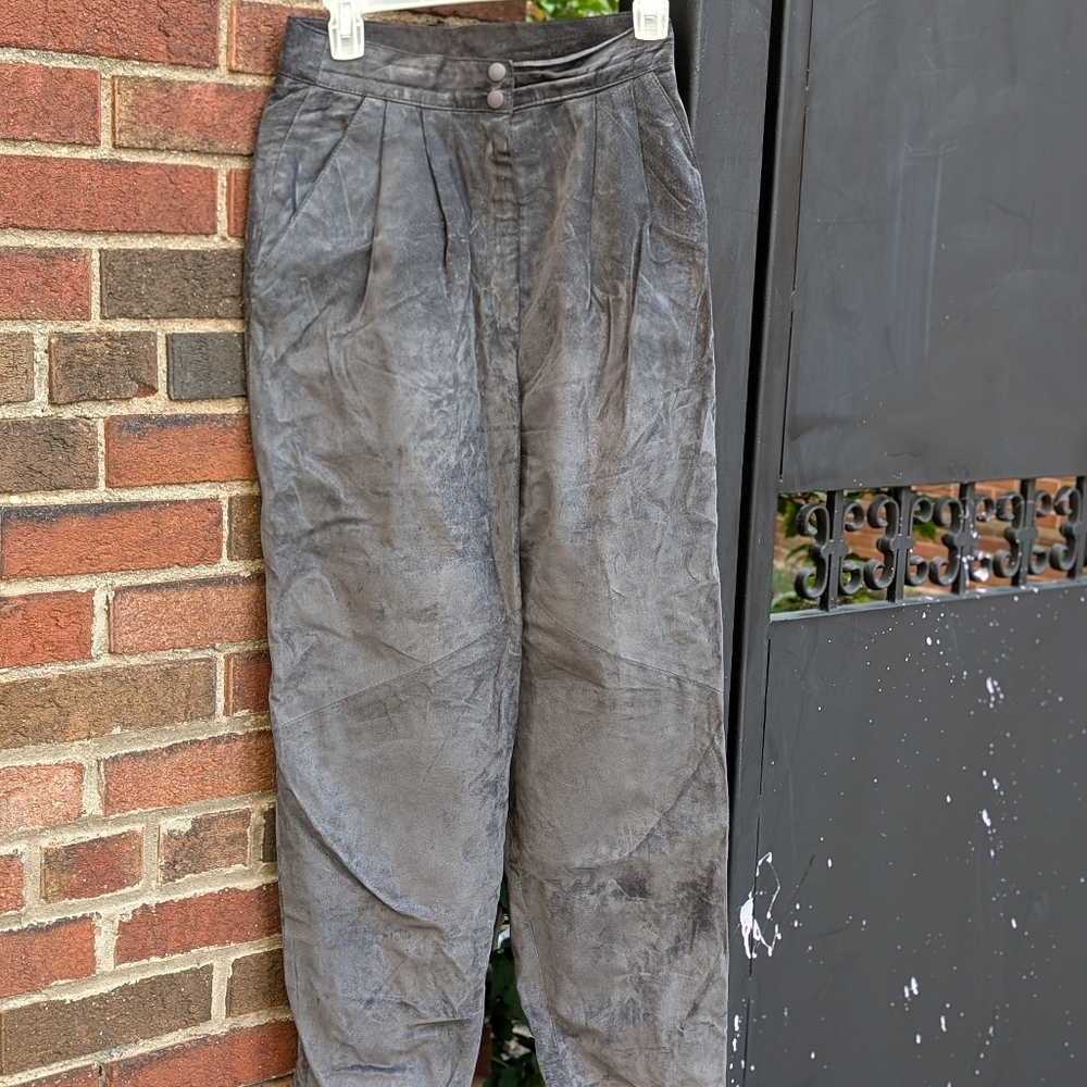Danier Vintage Suede Gray Pants - Picture 10 of 14